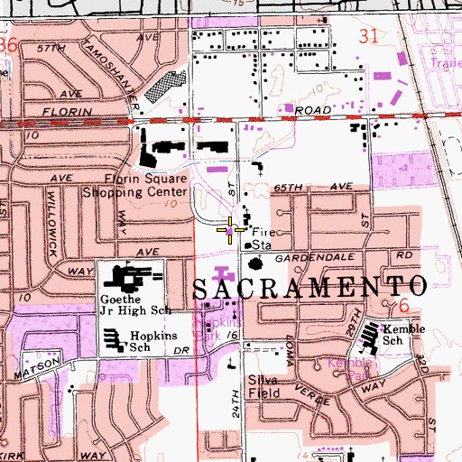 Topographic Map of Martin Luther King Junior Regional Library, CA