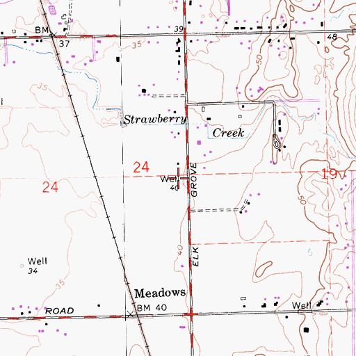 Topographic Map of Saint Peters Lutheran Church, CA