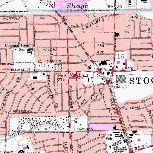 Topographic Map of Holy Cross United Methodist Church, CA