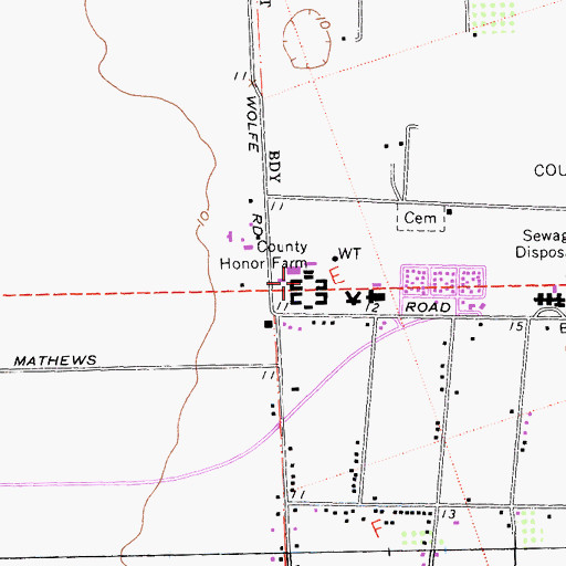 Topographic Map of San Joaquin County Sherrifs Facility, CA