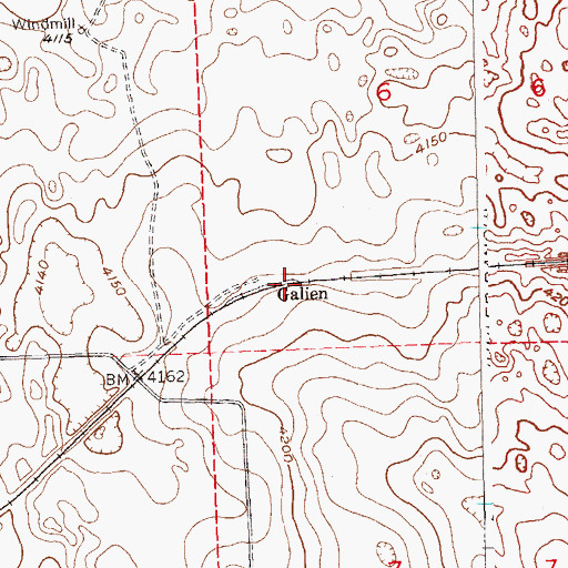 Topographic Map of Galien, CO
