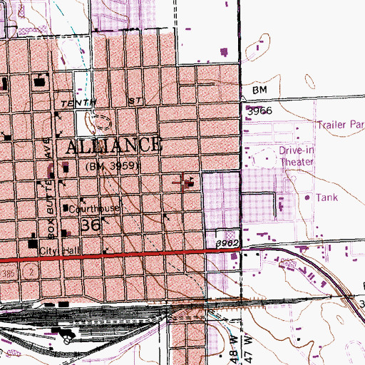Topographic Map of Grandview Elementary School, NE