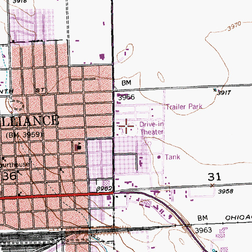 Topographic Map of Sandhills Drive-In Theater, NE