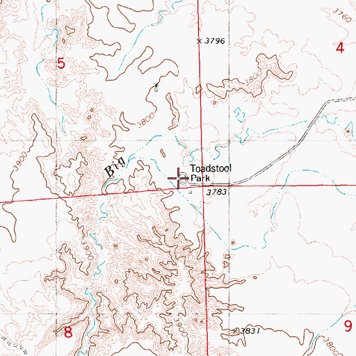 Topographic Map of Toadstool Campground, NE