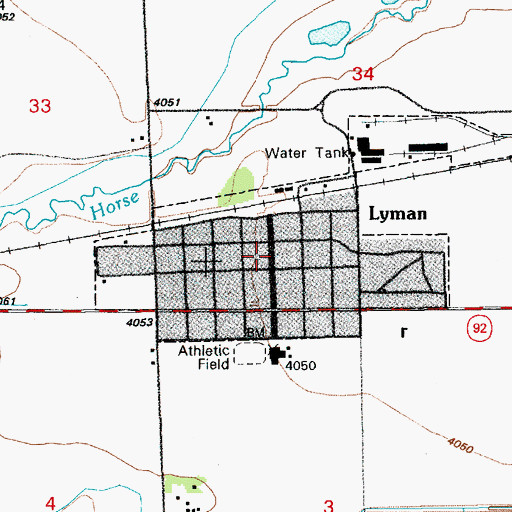 Topographic Map of Lyman Post Office, NE