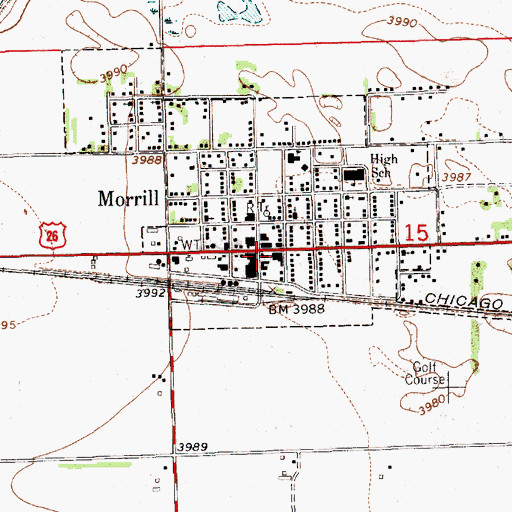 Topographic Map of Morrill Post Office, NE