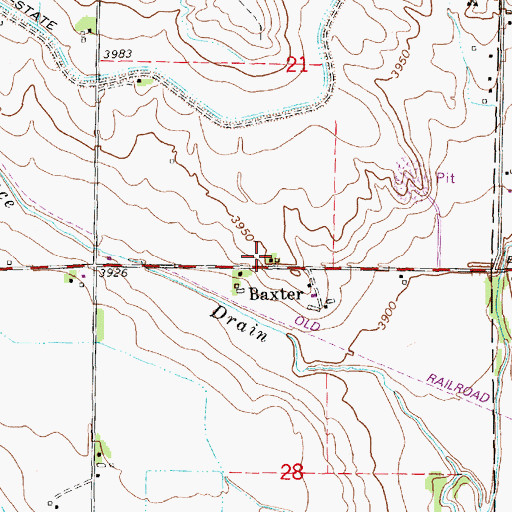 Topographic Map of Baxter Post Office (historical), NE