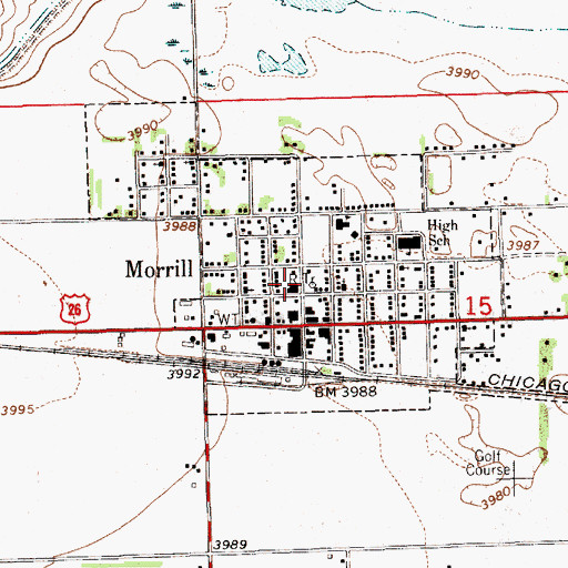 Topographic Map of Morrill Fire Department, NE