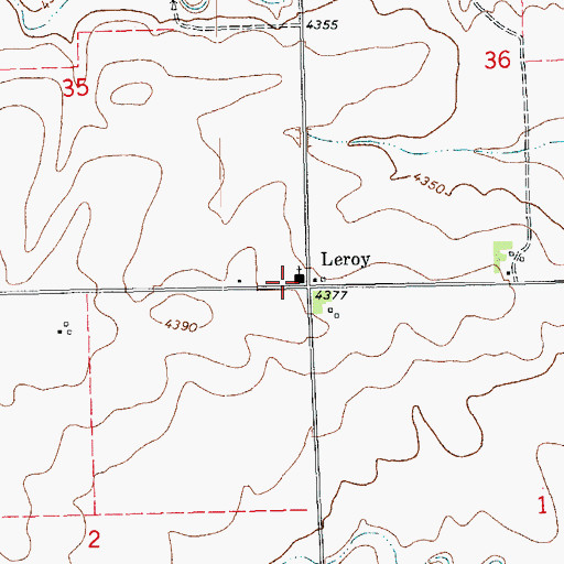 Topographic Map of Leroy, CO