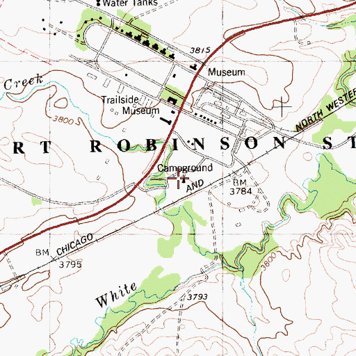 Topographic Map of Fort Robinson Camping Area, NE