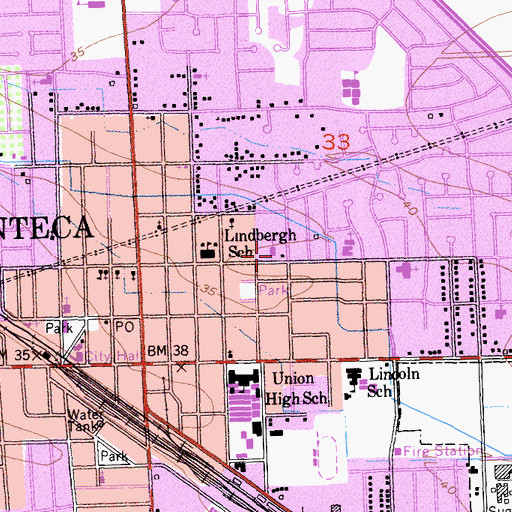 Topographic Map of Saint Anthonys School, CA