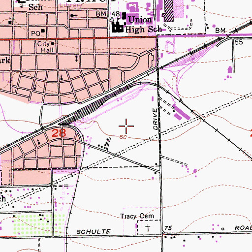 Topographic Map of Huck Park, CA