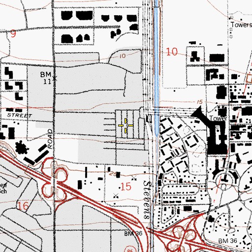 Topographic Map of Santiago Villa Mobile Home Park, CA