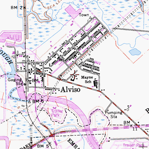 Topographic Map of Alviso Park, CA