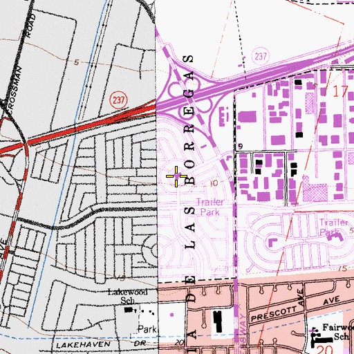 Topographic Map of Casa Amigo Mobile Home Park, CA