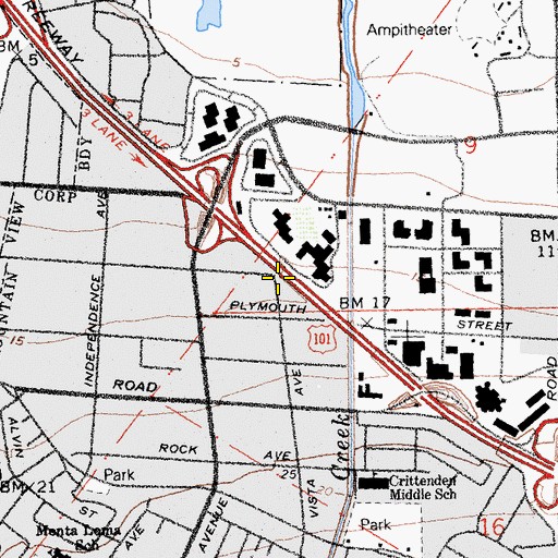 Topographic Map of Church of Divine Man, CA