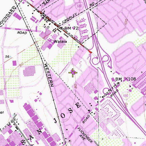 Topographic Map of Brooktree Elementary School, CA