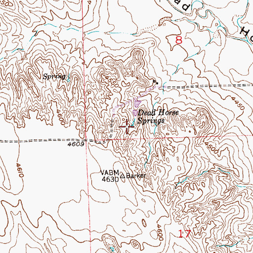 Topographic Map of Dead Horse Springs, CO