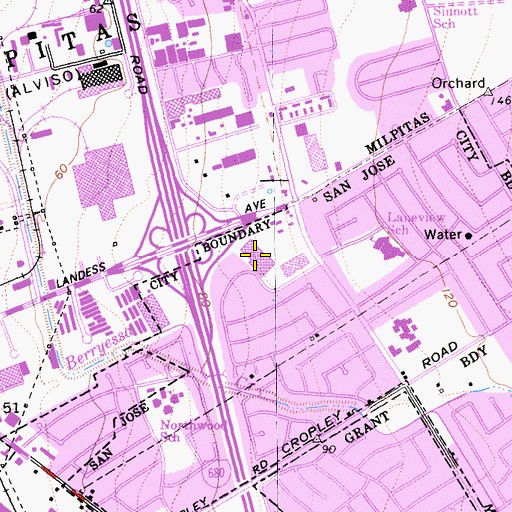 Topographic Map of Northwood Plaza Shopping Center, CA