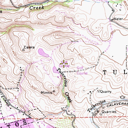 Topographic Map of Tularcitos Golf and Country Club, CA