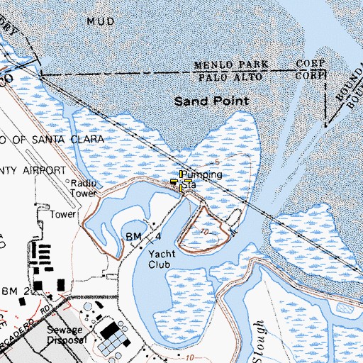 Topographic Map of Baylands Nature Interpretive Center, CA
