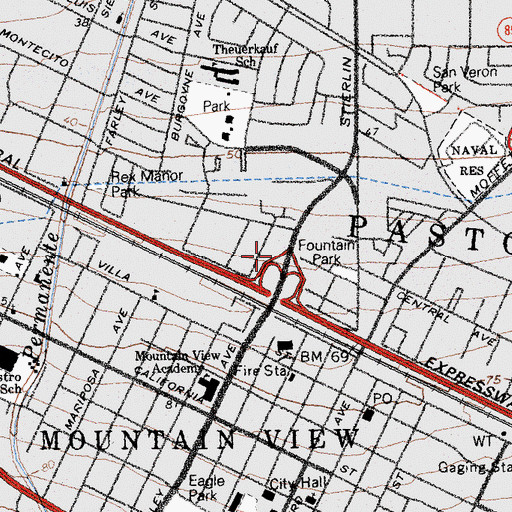 Topographic Map of Iglesia Metodista (historical), CA