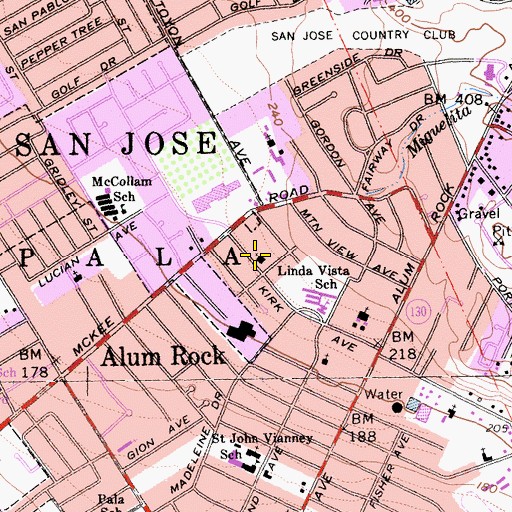 Topographic Map of Oasis of Living Waters Church, CA