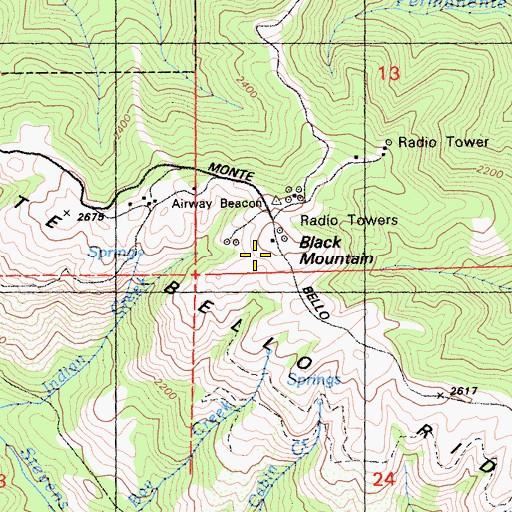 Topographic Map of Monte Bello Open Space Preserve, CA