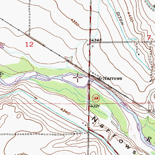 Topographic Map of Narrows, CO