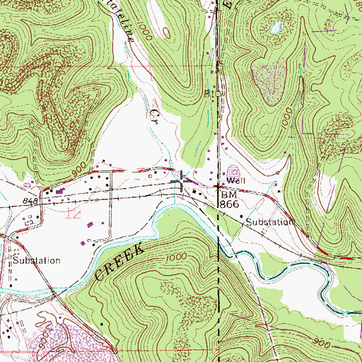 Topographic Map of West Fork Stateline Creek, OH