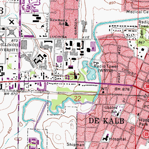 Topographic Map of Montgomery Hall, IL