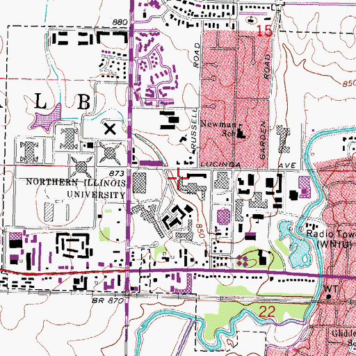 Topographic Map of Neptune West Hall, IL