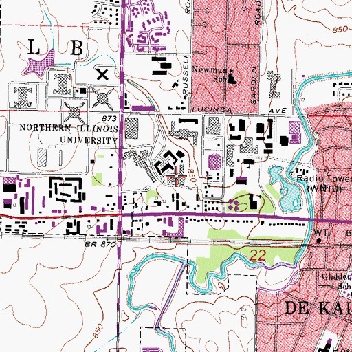 Topographic Map of Stevens Building, IL