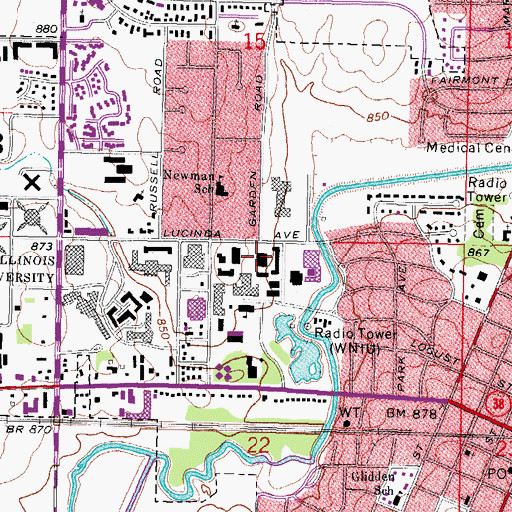 Topographic Map of Wirtz Hall, IL