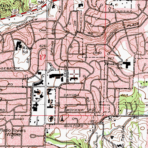 Topographic Map of Rockford Lutheran Academy, IL