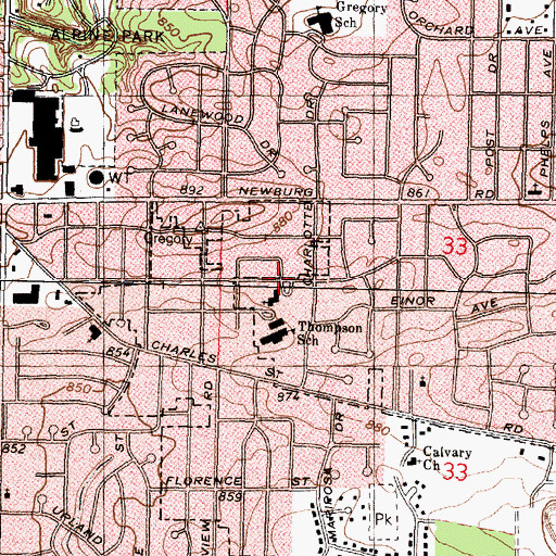 Topographic Map of Alpine Lutheran Church, IL