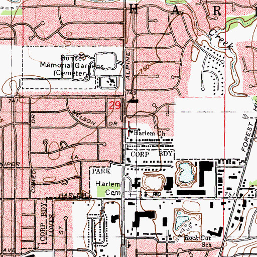 Topographic Map of Harlem United Methodist Church, IL