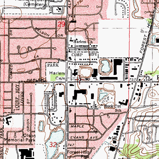 Topographic Map of Jubilee Chapel, IL