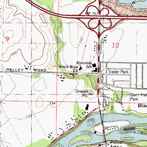 Topographic Map of Pelley Road Christian Fellowship Church, IL