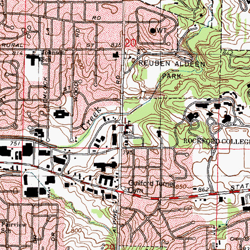 Topographic Map of Seventh Day Adventist School, IL