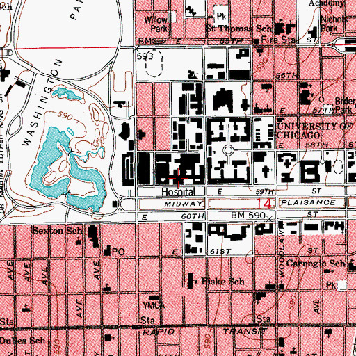 Topographic Map of Goldblatt Pavilion, IL