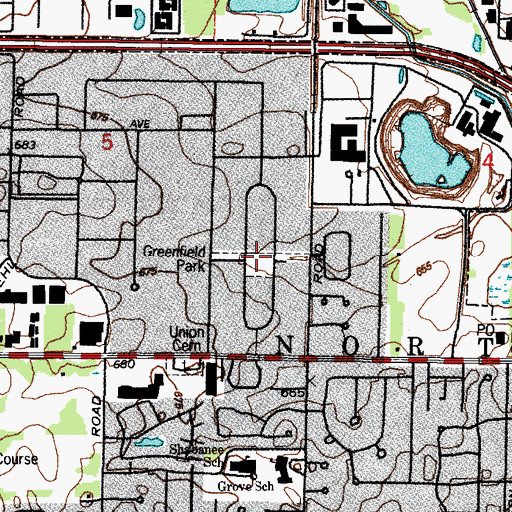 Topographic Map of Greenfield Park, IL