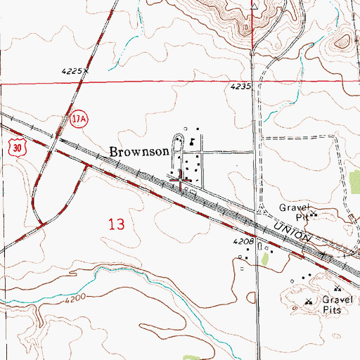 Topographic Map of Bronson Post Office (historical), NE