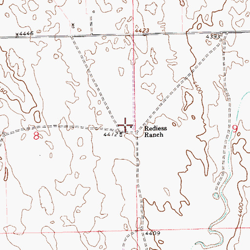 Topographic Map of Rediess Ranch, CO