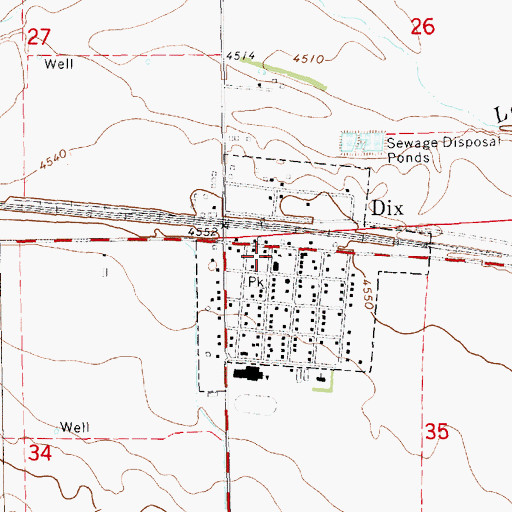 Topographic Map of Dix Post Office, NE