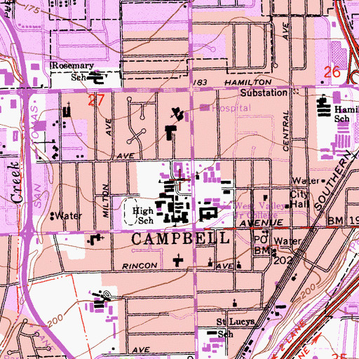 Topographic Map of First Unitarian Universalist Church, CA