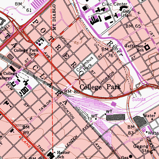 Topographic Map of Guadalupe Gardens, CA