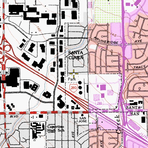 Topographic Map of Jenny Strand Park, CA