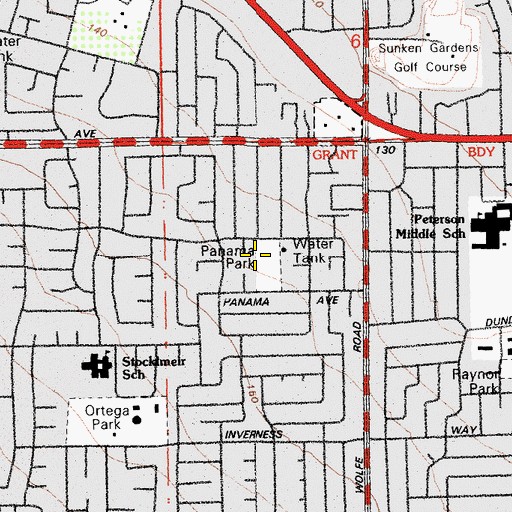 Topographic Map of Panama Park, CA