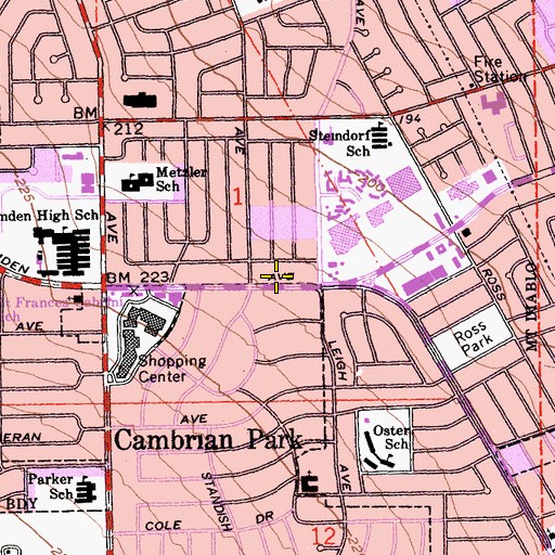 Topographic Map of The Church of Jesus Christ of Latter Day Saints, CA